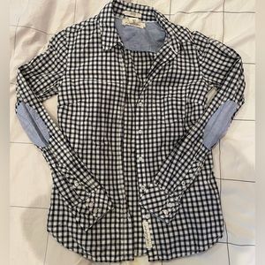 Fitted button up with elbow patches